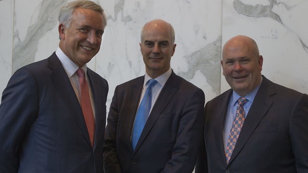 Left to right: Clydesdale Bank chief executive David Duffy, NAB chief financial officer Craig Drummond, and Clydesdale Bank CFO Ian Smith.