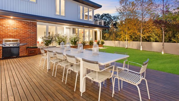 The deck and barbecue area at 23 Gawler Crescent, Deakin.