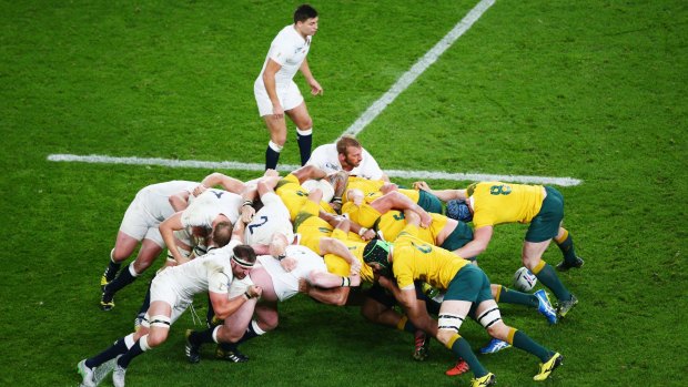 Aussies force: The Wallabies' scrum set the platform for their win.