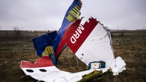 Parts of the Malaysia Airlines Flight MH17 at the crash site near the village of Hrabove, some 80 kms east of Donetsk.