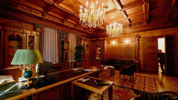Not a Trump property: a room inside former Ukrainian president – and Paul Manafort's former client – President Viktor Yanukovych's Mezhyhirya estate, which was abandoned by security after it was stormed by an angry crowd in Kiev in 2014.