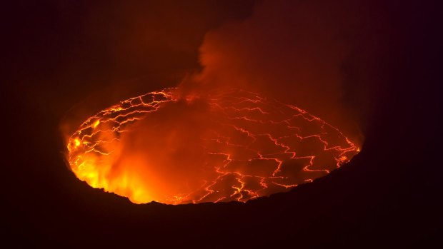 A liquid conduit to the centre of the earth: Nyiragongo's lava lake.