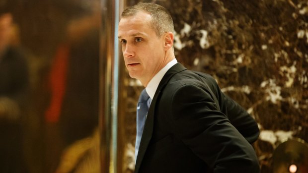 Corey Lewandowski has been in and out of Trump Tower.