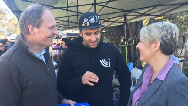 Ray (left) and Tanya Plibersek on the campaign trail.