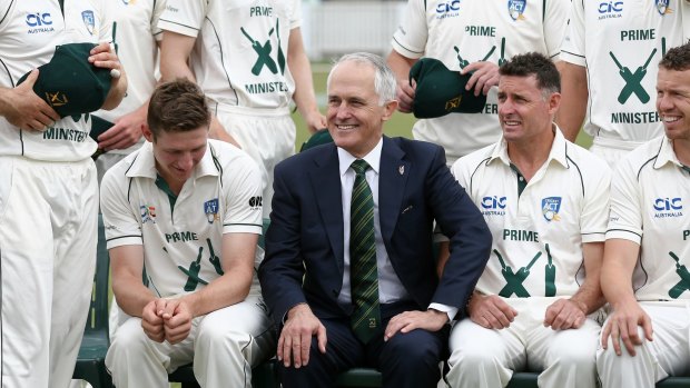 This bloke had a good reason to enjoy the hospitality at the Prime Minister's XI last month.