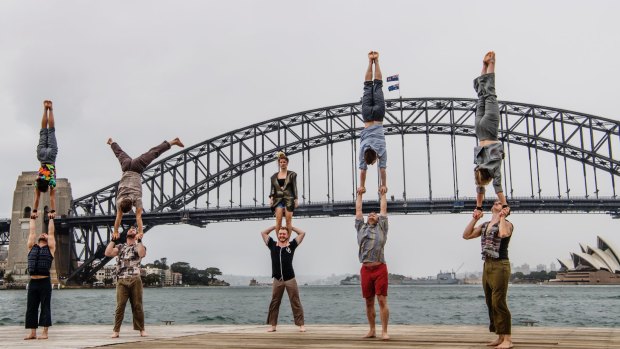 The Backbone cast get into shape at Sydney Harbour.