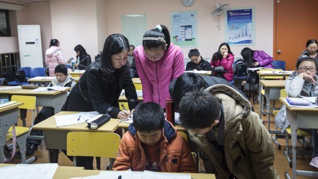 China's economy is shifting towards the consumption of services, like education. 