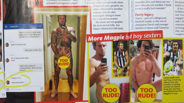 Woman's Day is alleging Collingwood footballers took these semi-naked photos.