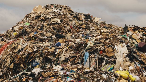 It's estimated there is 30,000 tonnes of rubbish on the site, some in piles up to five metres.