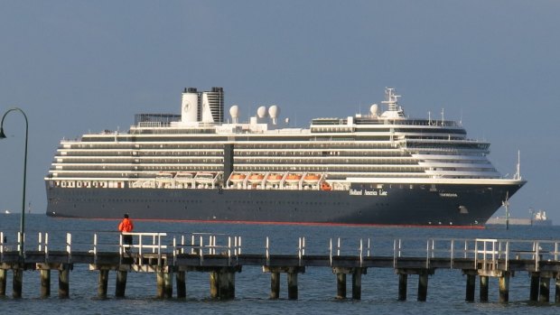 The cruise liner Noordam arriving at Station Pier on Friday morning.