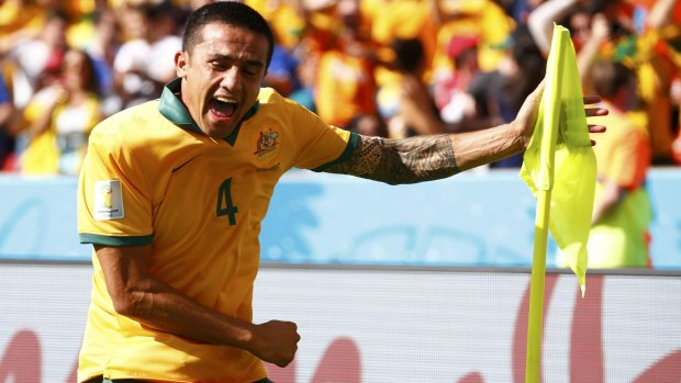 On repeat: Tim Cahill's goal for Australia against the Netherlands.