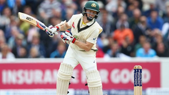 Chris Rogers is struck by a delivery from Steven Finn.