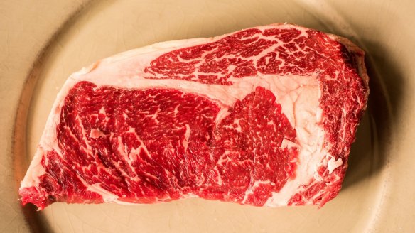 A Vintage Beef Co steak from an eight-year-old cow dry-aged for three weeks.