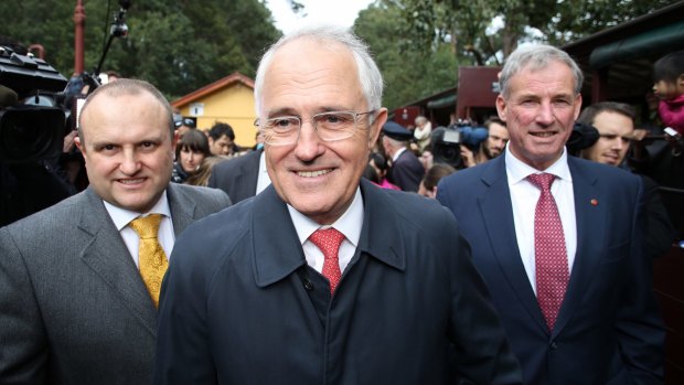 Prime Minister Malcolm Turnbull travelled on the Puffing Billy railway with local member Jason Wood and Senator Richard Colbeck on Wednesday.