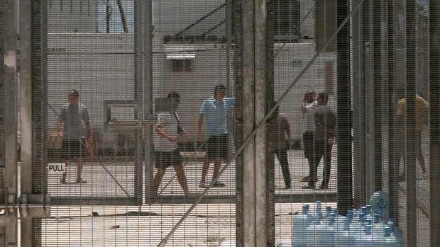 Asylum seekers at the Manus Island detention centre.