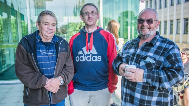 Canberra public and collectors travelled from afar to gather at mint. Regulars Ted Silk of Gungahlin, Justin Maloney of Werribee and Barry Cromer of Ballarat. 