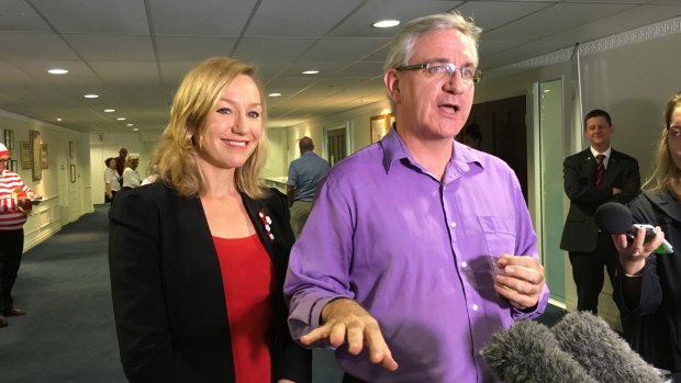 Greens Queensland candidates Larissa Waters and Andrew Bartlett.