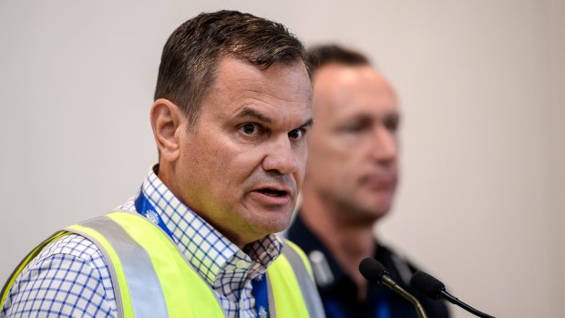 The Australian Transit Safety Bureau's chief commissioner Greg Hood speaks to the media on Wednesday.
