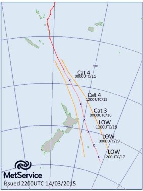 Cyclone Pam heads towards New Zealand