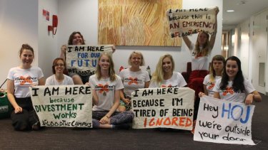 Students occupied UQ’s Vice-Chancellor Professor Peter Høj's office.