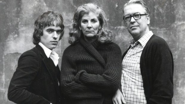 All in the family: Writers Kingsley Amis, right, with son Martin Amis and second wife Elizabeth Jane Howard. 
