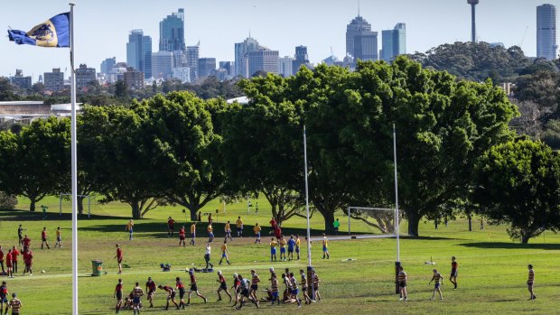 Waverley College plays rugby on its home ground in Queens Park.