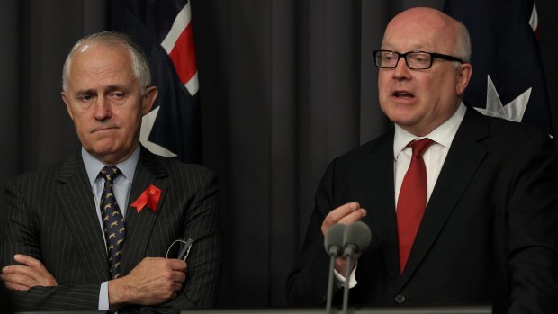 Communications Minister Malcolm Turnbull and Attorney-General George Brandis.