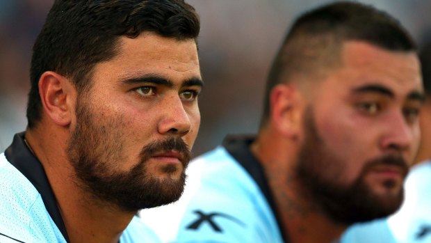 Facing allegations: Cronulla Sharks twins (from left) David and Andrew Fifita.