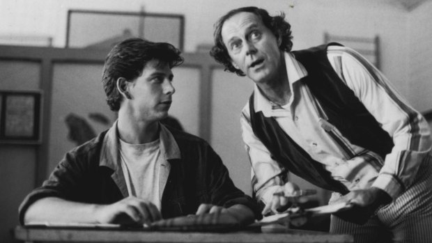 Ben Mendelsohn as Louis Nowra's alter ego, Lewis, and Barry Otto as Roy in the 1996 film adaptation of <i>Cosi</i>.