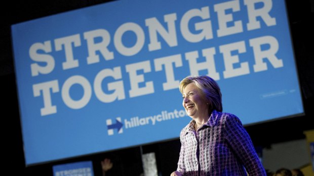 Democratic presidential candidate Hillary Clinton arrives to speak to volunteers at a Democratic party organizing event in North Carolina.