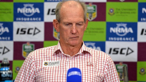Opposed to protest: Broncos coach Wayne Bennett does not want to see his players wearing RLPA-branded strapping in Friday night's game against the Eels.