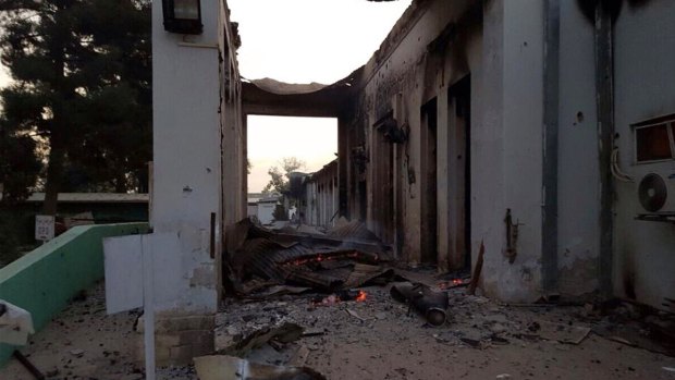 The damaged Medecins Sans Frontieres hospital in the northern Afghan city of Kunduz.
