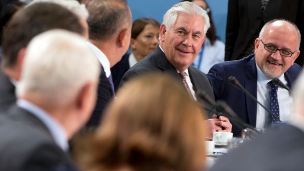 US Secretary of State Rex Tillerson was in Brussels on Friday to persuade reluctant allies of the Trump administration's commitment to NATO.