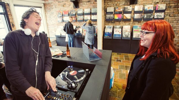 Cultural hub: DJ Jonathan Alley at the new Fitzroy record store Vinyl.