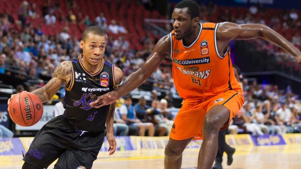 Direct: Jerome Randle drives to the basket against the Cairns Taipans at Qudos Bank Arena.