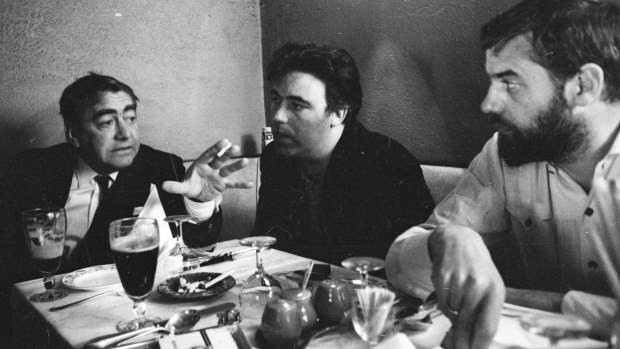 Tony Hancock (left) with his two writers Alan Simpson and Ray Galton in 1965. 
