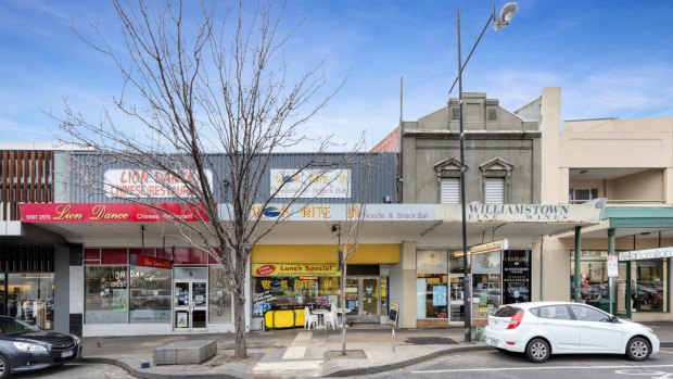 Three adjoining shops at 5, 7 & 9 Ferguson Street in Williamstown sold for $4.225 million on a land rate of $11,266 per sqm and a tight 3.4 per cent yield.