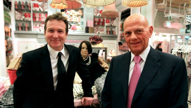 Premier Investments chair, Solly Lew (right) and chief executive, Mark McInnes are exploring an off-shore expansion for Peter Alexander.