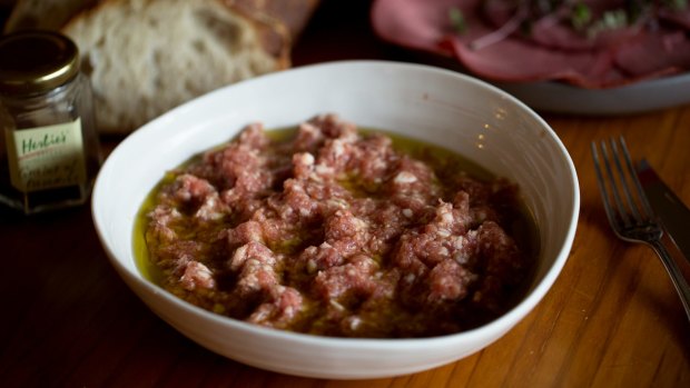 Horse-neck kibbeh nayyeh.