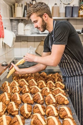 Croissants with almond frangipane at the Tivoli Road Bakery, South Yarra.