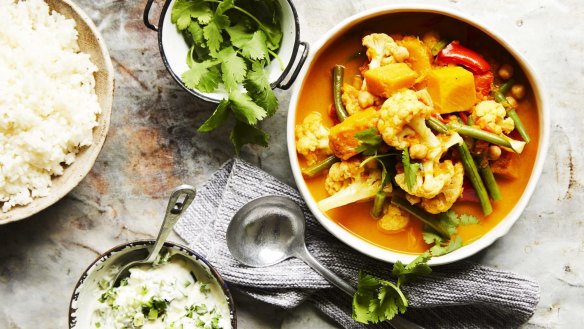 Vegetable curry recipe byÃÂ AnnaÃÂ Jewell.
Photo from Farmer: Recipes and Stories from the Land, published byÃÂ JodyÃÂ Vassallo, edited by LynneÃÂ Testoni.ÃÂ 