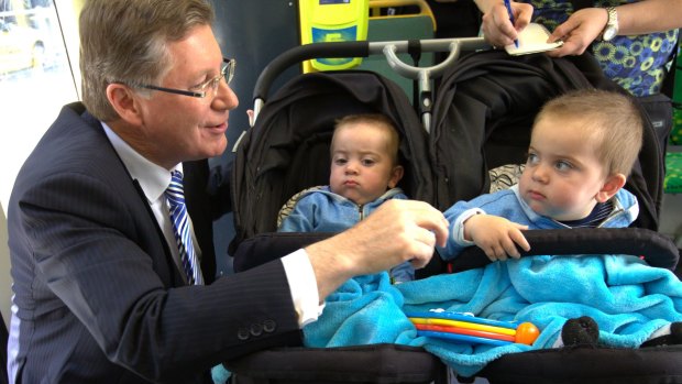 Premier Napthine encounters some suspicion during the 2014 state election campaign.