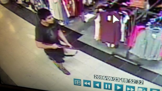 Surveillance video provided by the Washington State Patrol shows the suspect in a shooting rampage at the Cascade Mall.