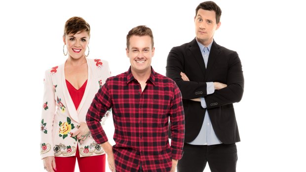2DayFM's new breakfast line-up: Em Rusciano, Grant Denyer and Ed Kavalee.