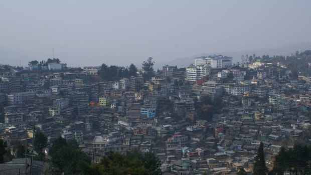 Kohima, the capital of the Indian state of Nagaland. All-male tribal bodies are responsible for social unrest which has seen the torching of government buildings and two deaths.