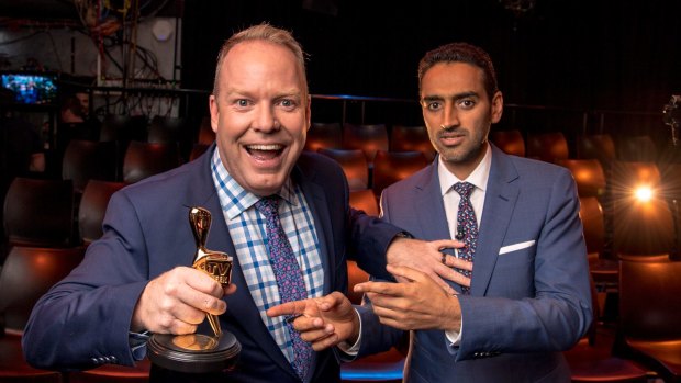 <i>The Project</i> co-hosts Peter Helliar and Waleed Aly are both vying for this year's Gold Logie.
