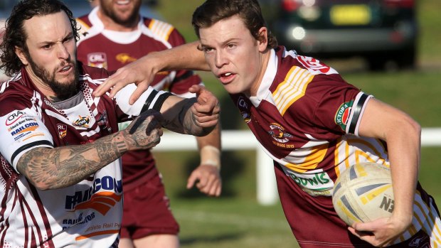 Quick: Jai Field goes into score a try playing for Shellharbour in 2015.