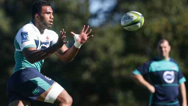Wycliff Palu at training on May 12 with the Waratahs.