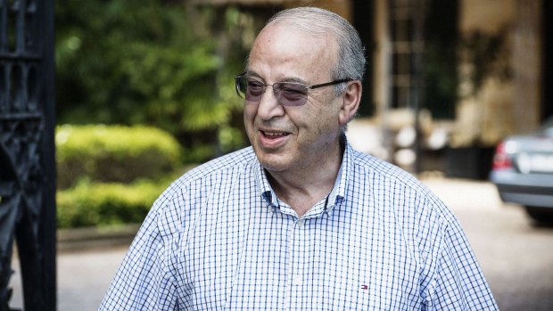 Dishonoured: Eddie Obeid, pictured at his Hunters Hill mansion, has been stripped of his Order of Australia medal.
