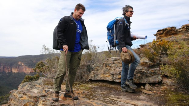 Investible founders Trevor Folsom (left) and Creel Price at start-up bootcamp at Newnes, NSW. 